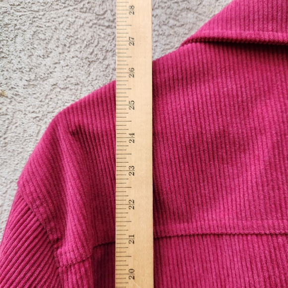 AVEC LES FILLES Women's Shacket Medium Red Corduroy Lagenlook Tunic Top - Picture 10 of 11